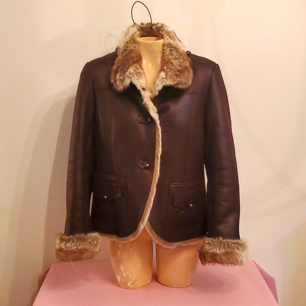 Monatanaco faux fur, faux suede bomber jacket